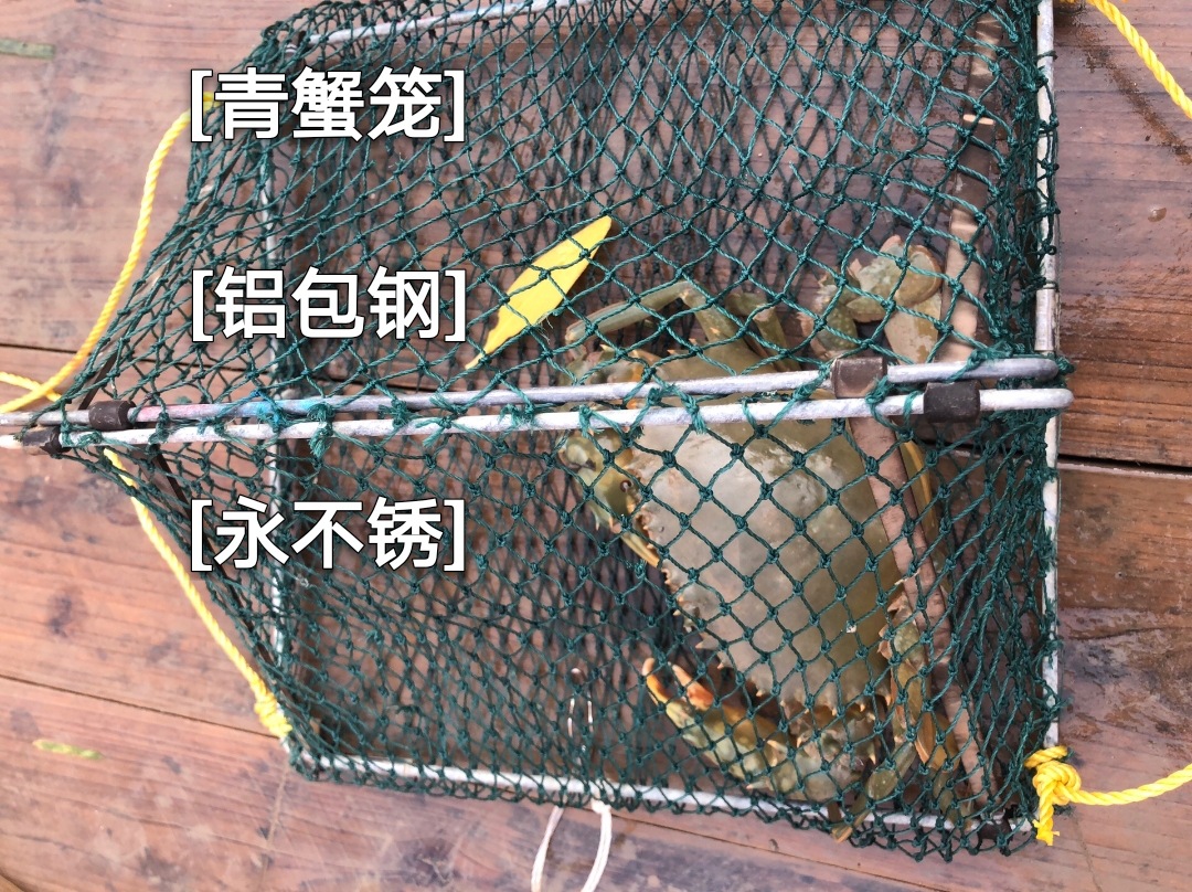 海用抓青蟹神器翻转钓螃蟹笼折叠网捕蟹夹笼35*35加重40*40