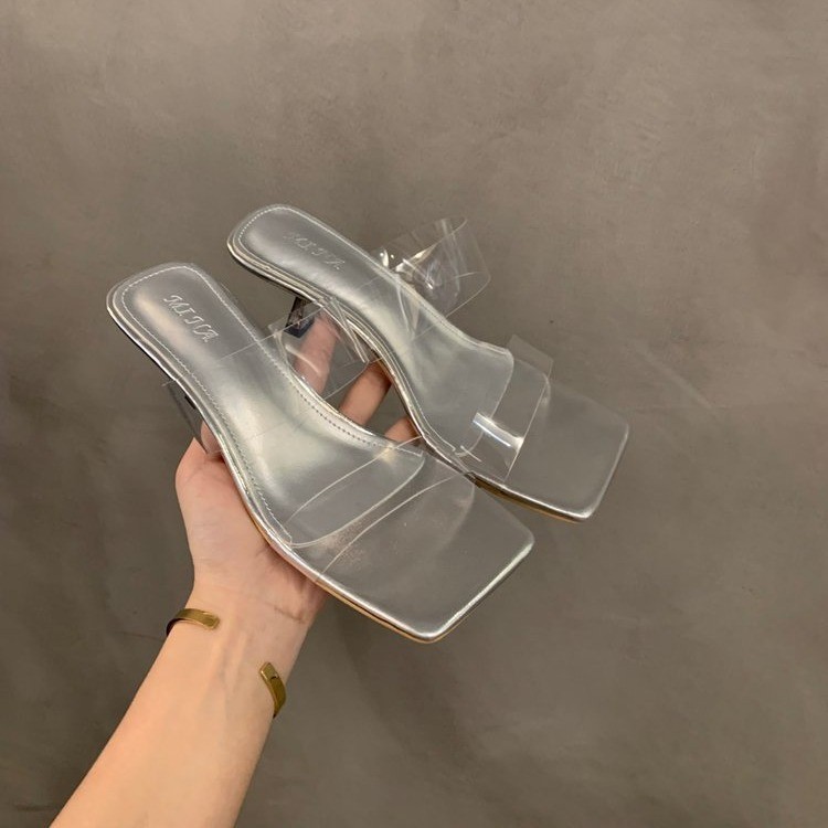法式气质透明带凉拖鞋仙女鞋子夏天外穿2024年新款夏季高跟鞋凉