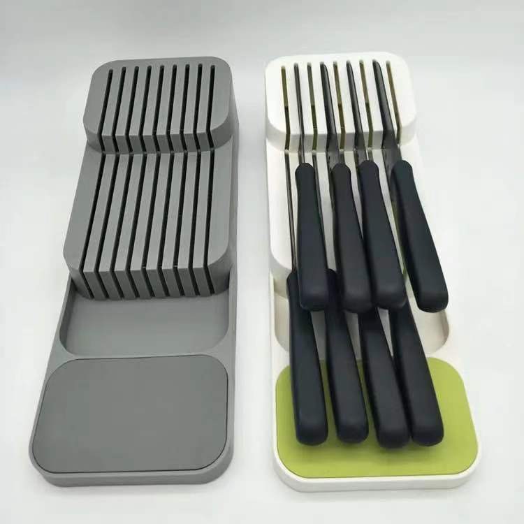 Hz550 Kitchen Knife Holder Knife Container Knife Partition Organizing Rack Knife Holder Tableware Drawer Storage Box