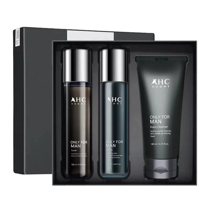 韩国ahc男士三件套男生护肤水乳洗面奶套装清洁保湿补水祛痘套