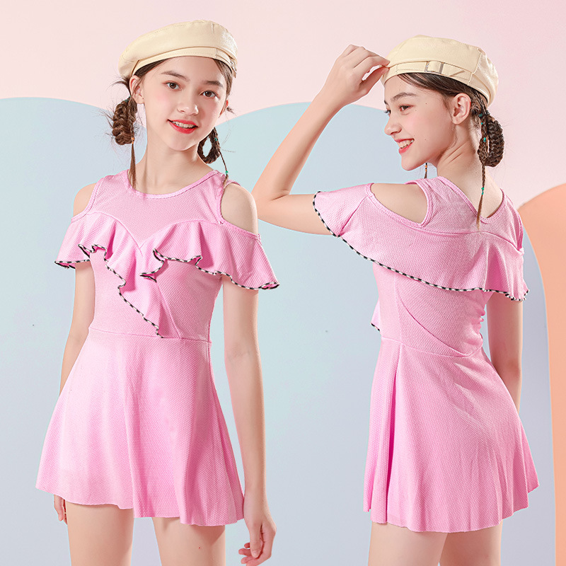 泳衣女童新款7-12岁女孩中大童公主游泳时尚两件套泳装nt868369