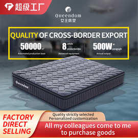 跨境席梦思酒店床垫独立袋装弹簧床垫乳胶记忆棉压缩卷包床垫工厂