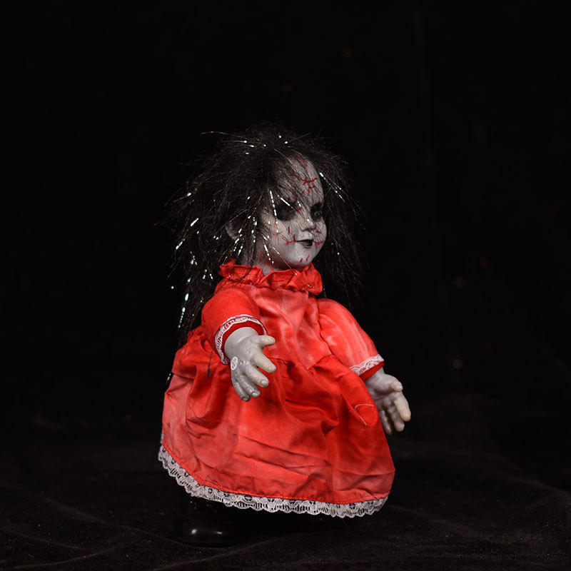 万圣节玩具搞怪道具走路鬼娃公仔可爱装饰发光创意摆件布置批发