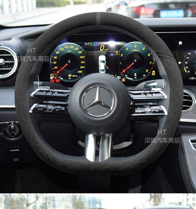 奔驰glc260l gla glb200 gle350 e300l gls450方向盘套翻毛皮冬季