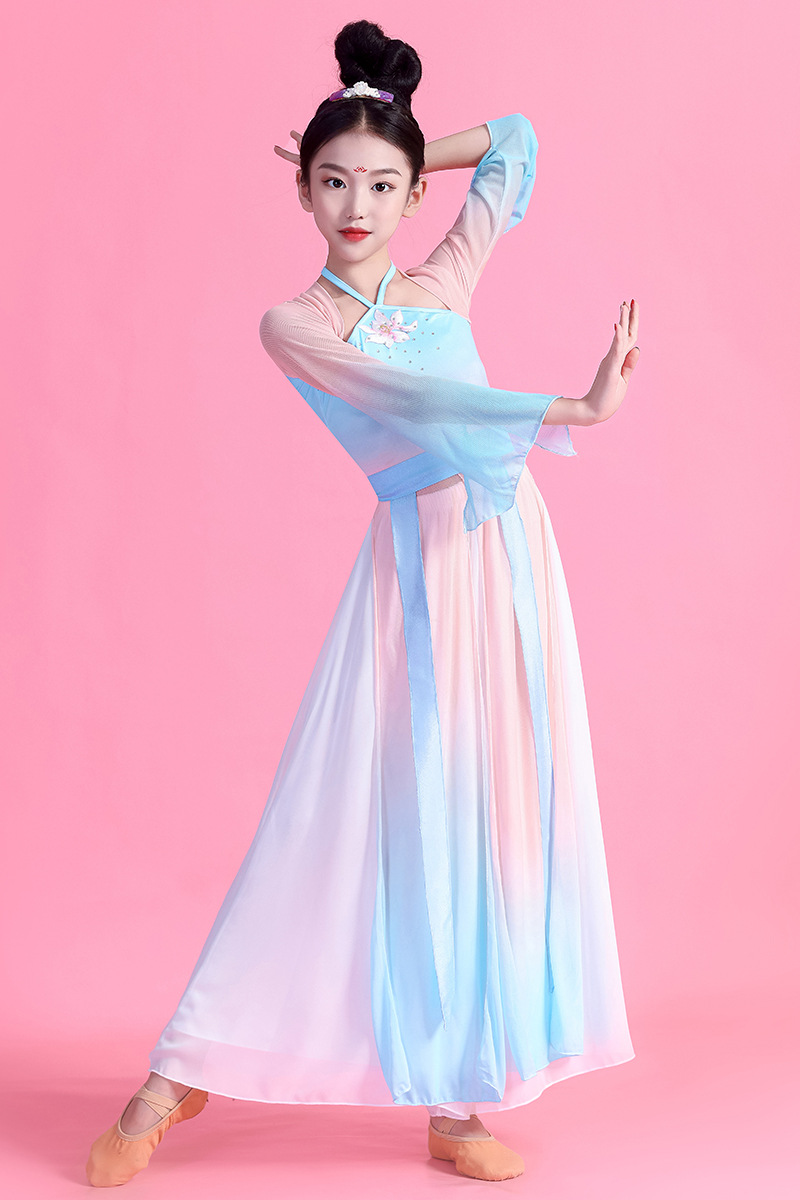胭脂妆儿童演出服舞蹈服装六一演出服古典舞中国民族舞古风扇子舞