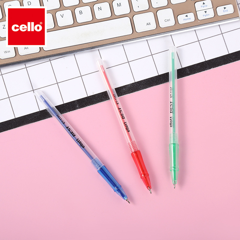 新款圆珠笔简约学生少女心简约蓝色水笔透明网红签字笔厂家现货