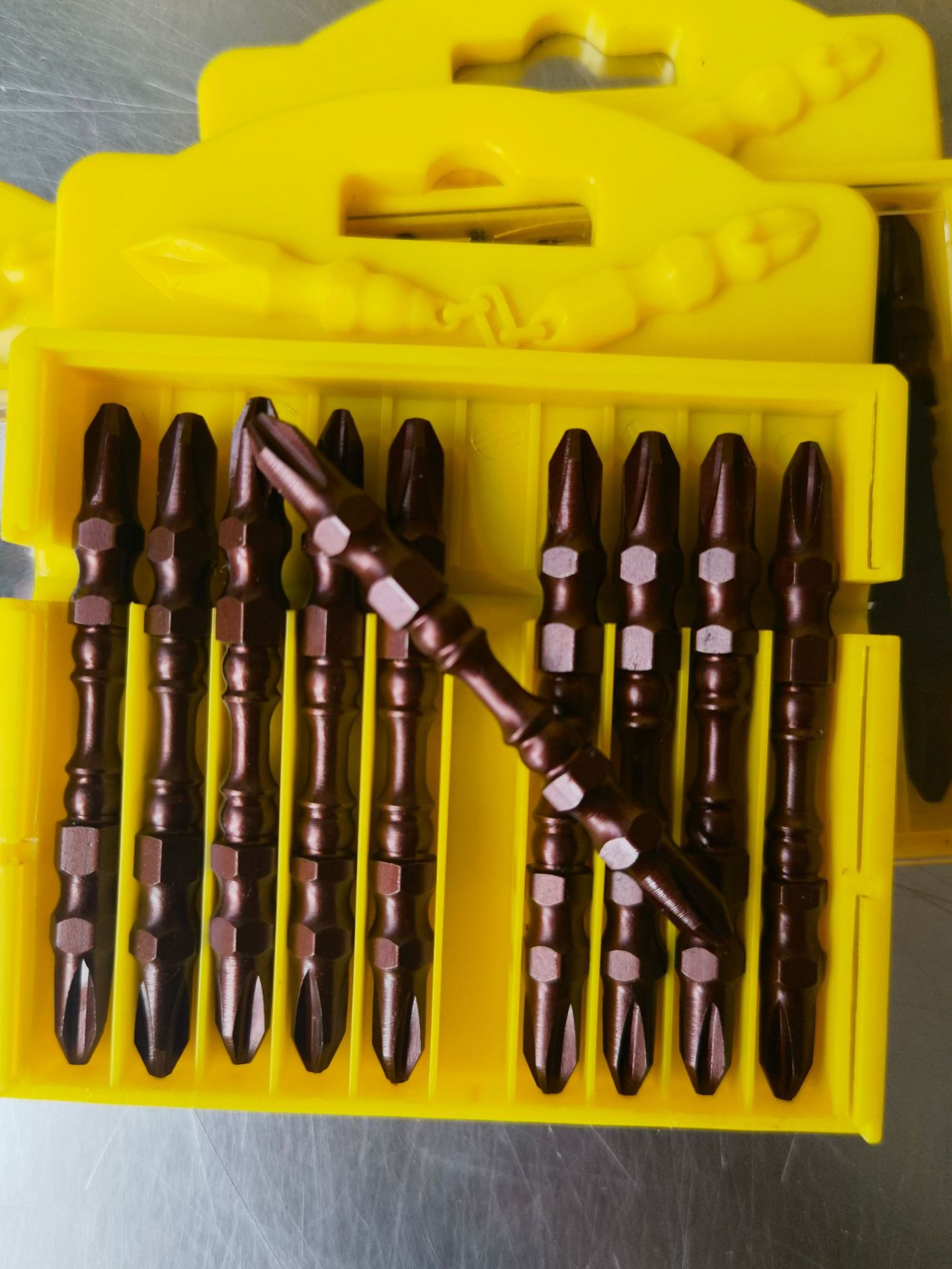 强磁批头 一边十字一边一字批头 双节棍批头