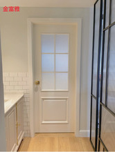 厂家直销原木门橡木房门超白玻璃厨房木门卫生间简约白色实木门