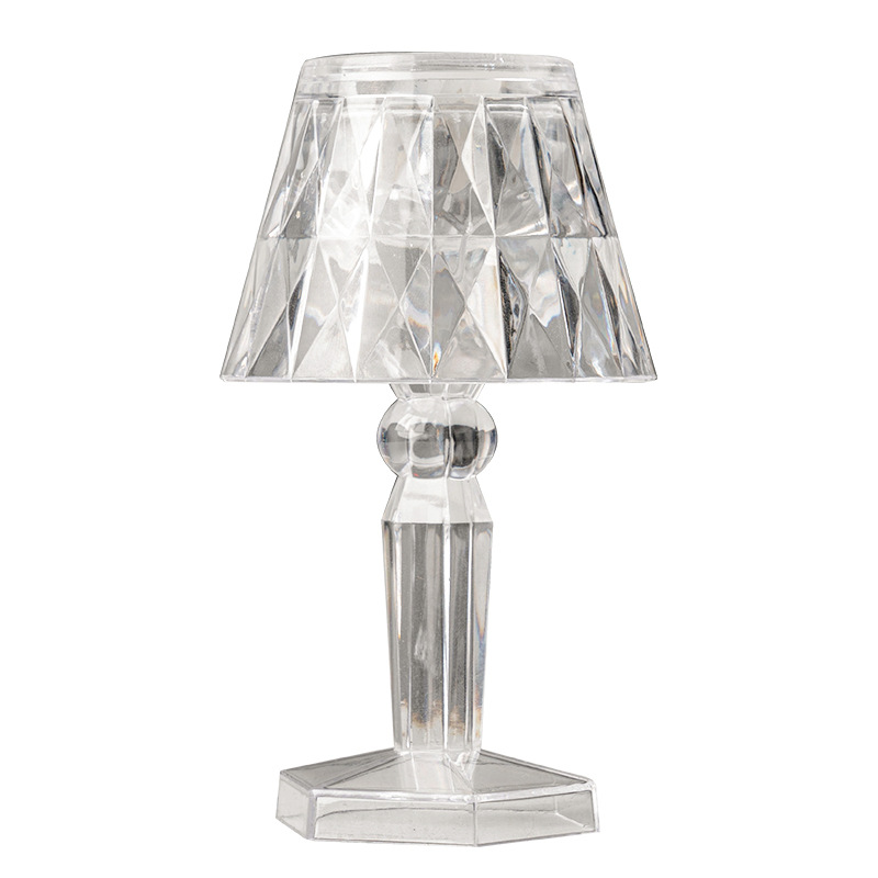 Cross-Border Crystal Diamond Table Lamp Led Transparent Acrylic Night Light Simple Internet Celebrity Ambience Light Bedroom Bedside Lamp