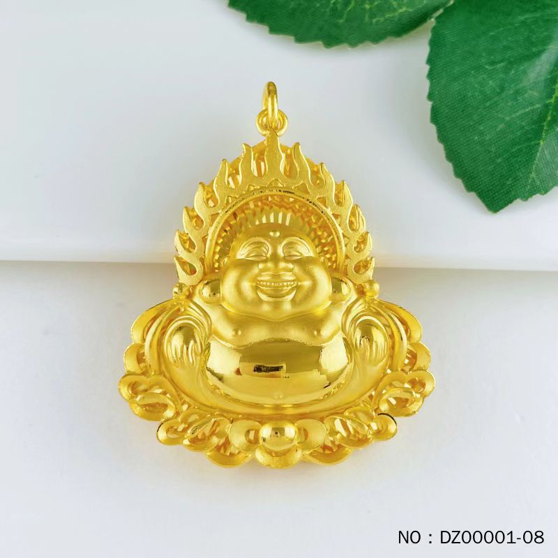 纯黄金吊坠足金9999火焰佛吊坠男女同款纯金吊坠水贝黄金支持订货