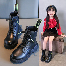 女童靴子儿童鞋子2021秋冬季新款高筒长靴走秀表演短靴单靴马丁靴