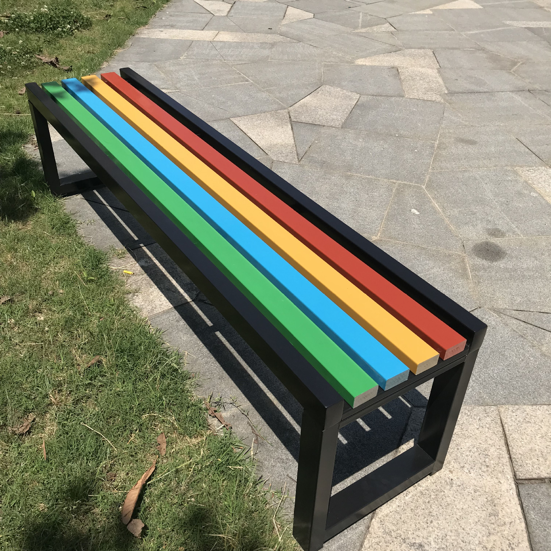 户外公园长椅实木座椅休息椅等候区长条凳室外广场休闲椅子