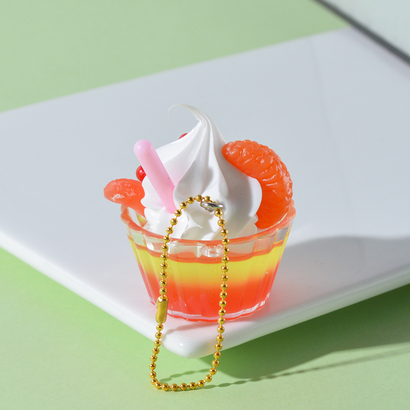 Simulation Candy Toy Cup Pendant Mini Simulation Cream Fruit Cake Sundae Glass Simulation Food Ornament