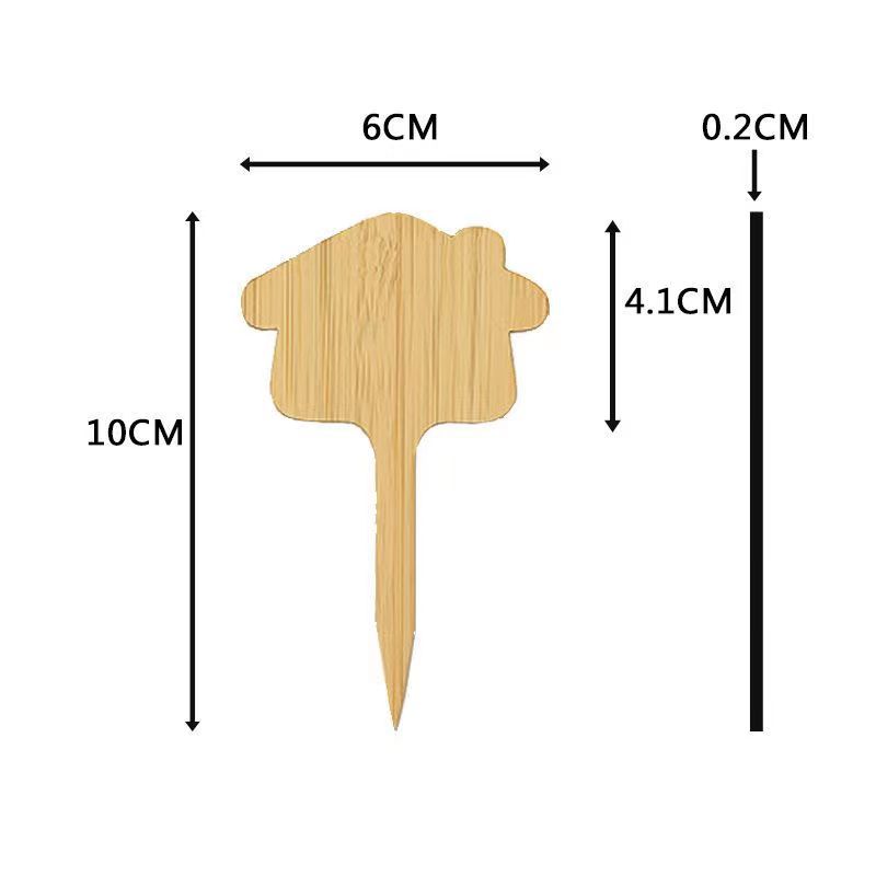 Bamboo Plant Label Inserts Flower Gardening Succulent Soil Indicator Creative Label Wooden Craftwork