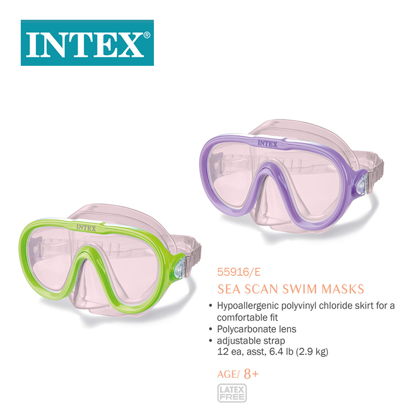 intex55916 purple/green mask swimming goggles professional adult swimming goggles diving mask eye protection
