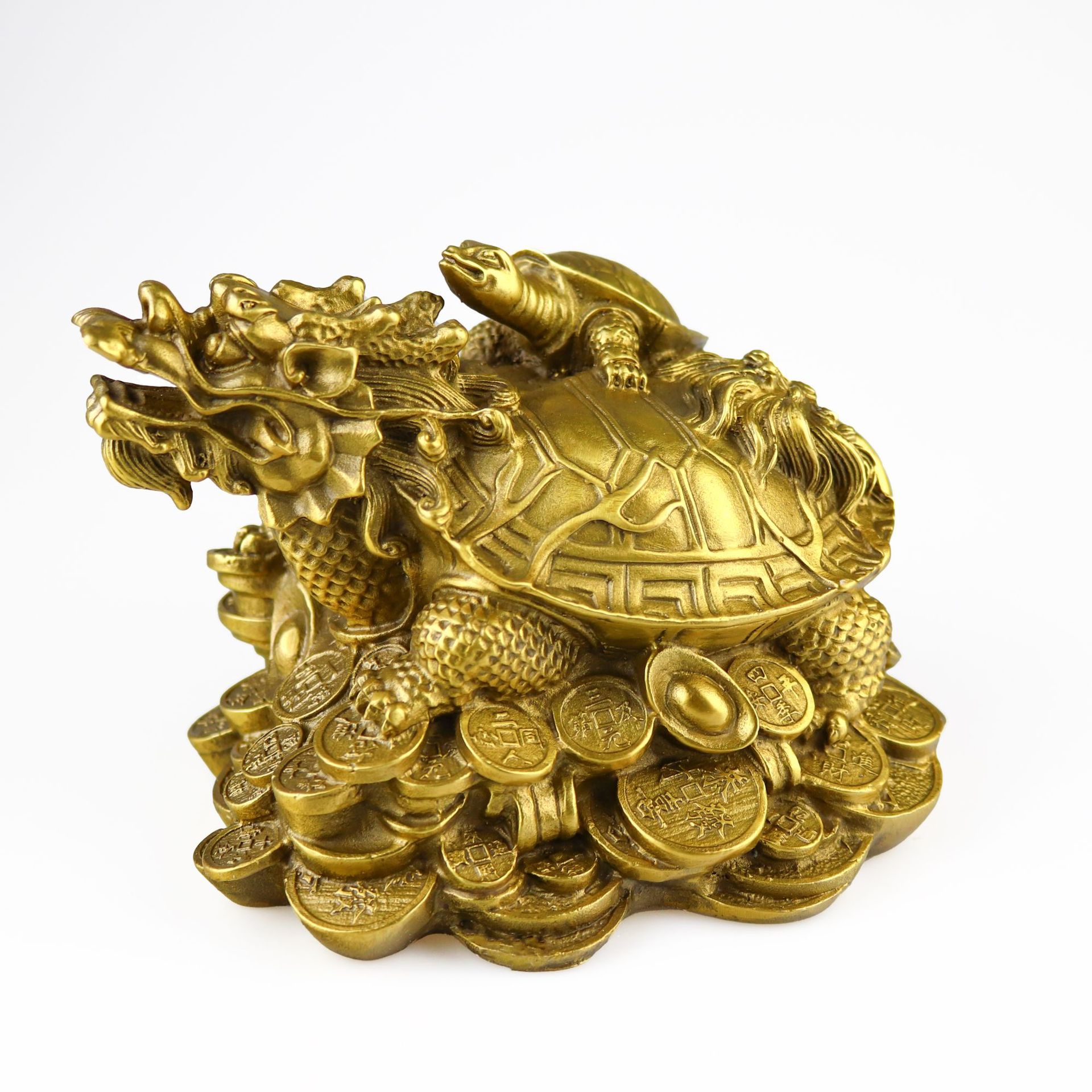 豪旺 开光纯铜龙龟八卦龙头龟 家居装饰品招财风水摆件铜工艺品