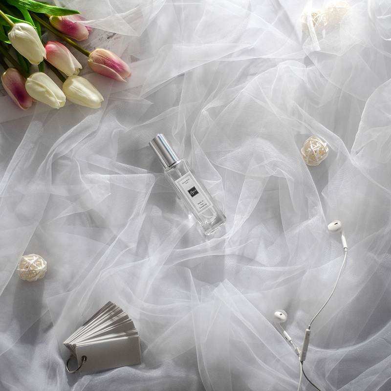 ins风拍照道具饰品美妆美甲纹绣拍摄网纱道具 网红直播摄影背景布