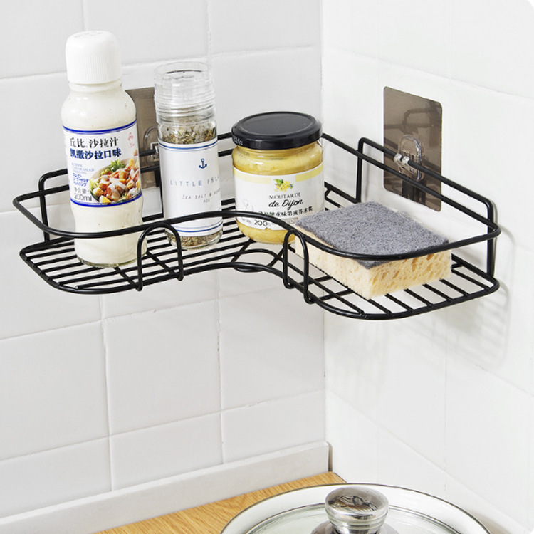 kitchen accessory kitchen appliance Bathroom Rack Punch-Free Bathroom Storage Rack Bathroom Wall-Mounted Corner Shelf Kitchen Toiletries