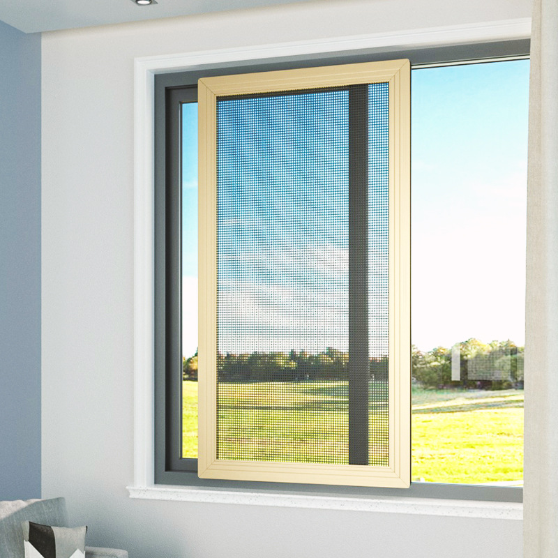 纱窗网自装防蚊纱窗平移可推拉式铝合金纱窗边框铝材不锈钢沙窗网