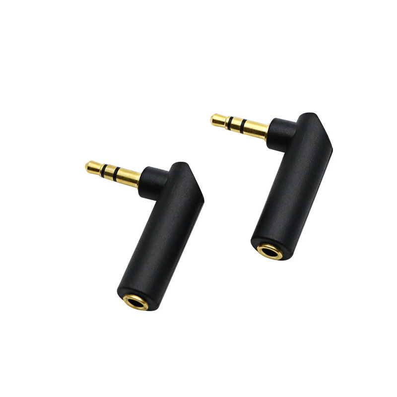 3.5mm公对母耳机转接头双声道三节mp3/mp4/电脑/手机音频l型弯头