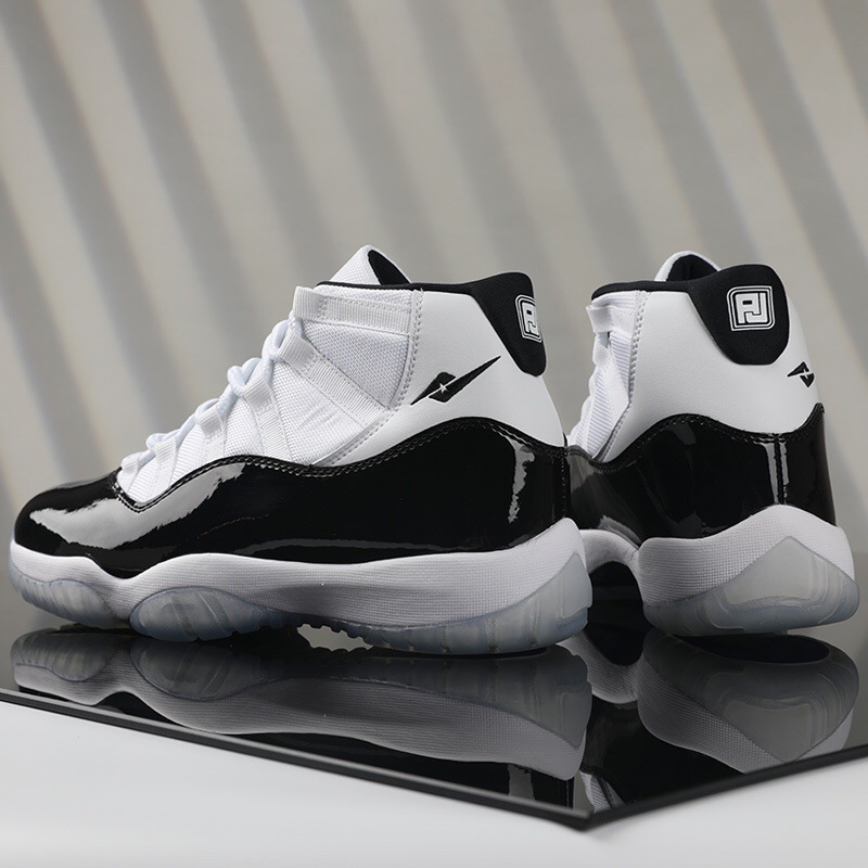 正品头层牛皮aj11大魔王高帮篮球鞋莆田鞋运动跑步鞋康扣乔aj男鞋