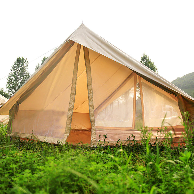 博庭轻奢帐篷户外棉布屋脊帐野营露营3-4人防风防暴雨小屋帐