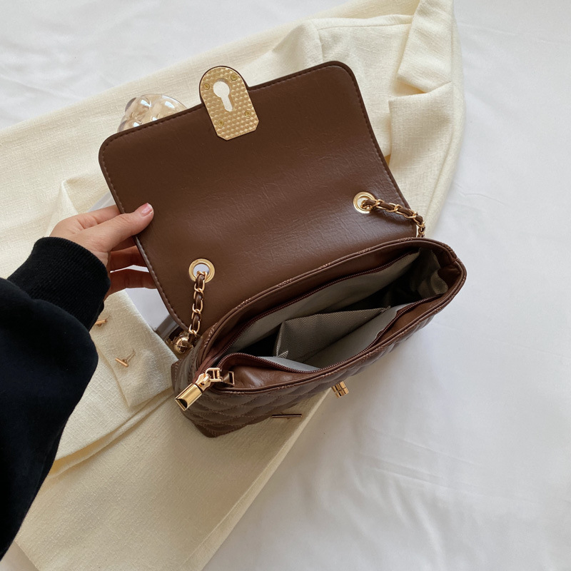 Diamond Embroidery Thread Small Bag 2022 New Autumn and Winter Women's Bags Popular Hot-Selling Product Chain Messenger Bag High-Grade Small Square Bag