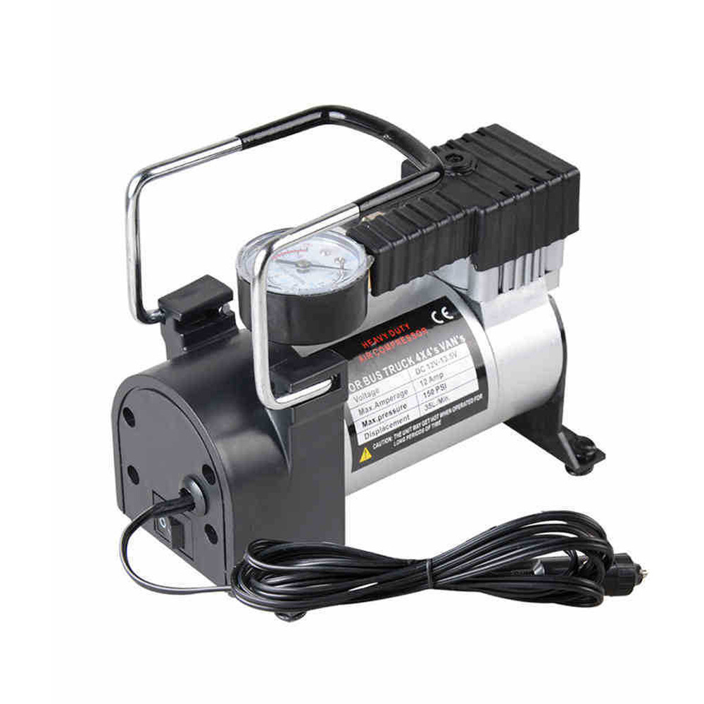 12v120w车载充气泵金属单缸多功能电动气泵汽车打气泵迷你便携式