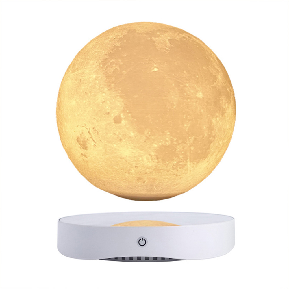 Magnetic Suspension Moon Light 18cm Three-Color Led Small Night Lamp Bedside Living Room Study Smart Moon Light Factory Direct Sales