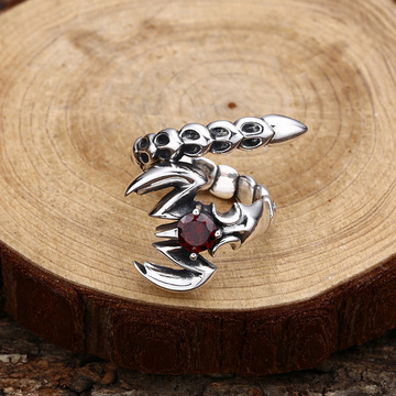 批发925纯银戒指 锆石蝎子戒指 指环开口 泰银复古潮流个性饰品