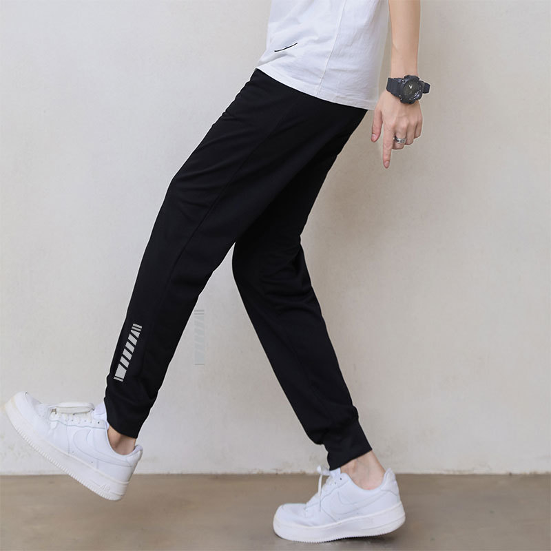 2022 New Cropped Pants Young Men's Casual Pants Korean Style Trendy Loose Straight Quick-Drying Breathable Sports Pants Men