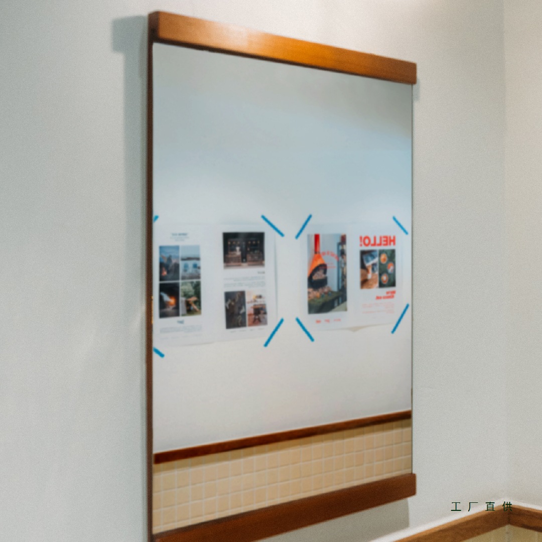 蘑菇空间中古风壁挂浴室镜贴墙卫浴镜洗手台化妆镜挂墙式装饰镜子