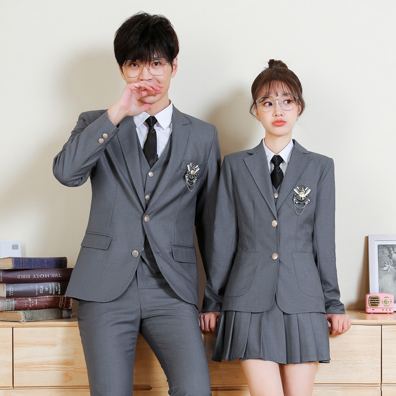 校服西服套装高中生运动会班服中学生学院风制服演出服初中英伦春