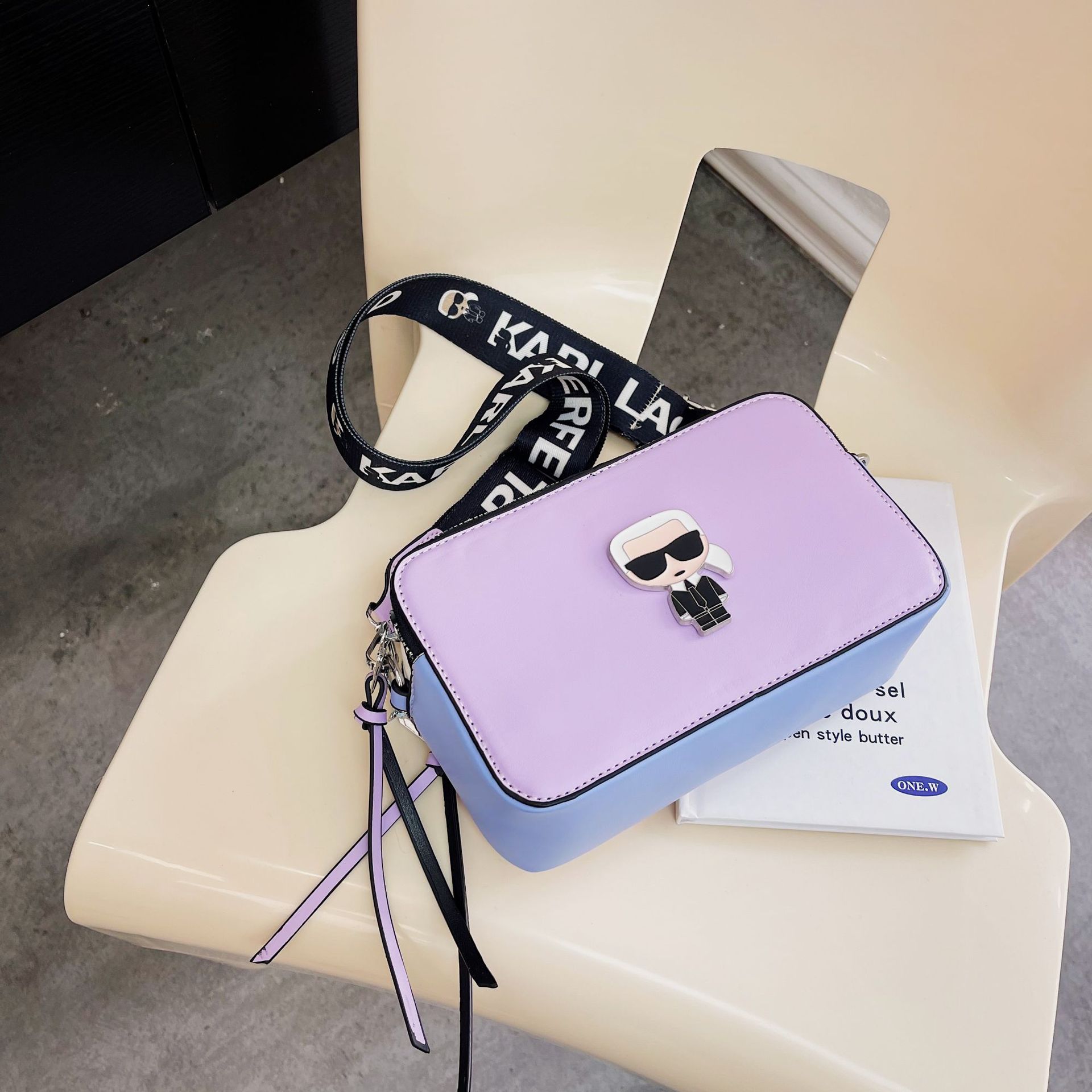 Cartoon Creative Shoulder Bag 2024 New Korean Style Trendy Pu Chain Small Square Bag Fashionable Casual Crossbody Women's Bag