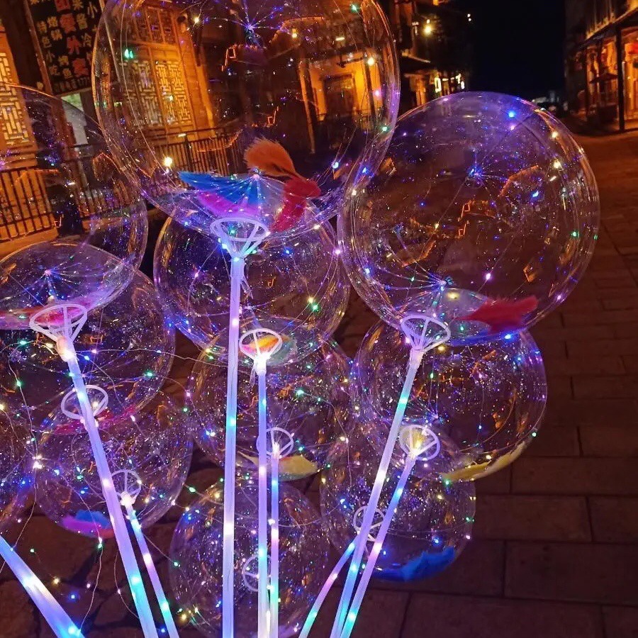 20寸24寸36寸网红透明波波球皮 地推气球印字logo婚庆装饰bobo球