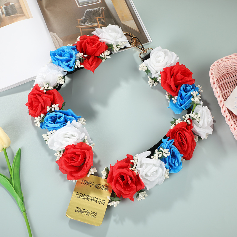 颁奖礼道具颁奖精致花艺pu文化批发办公制品公布花环悦礼品道具新