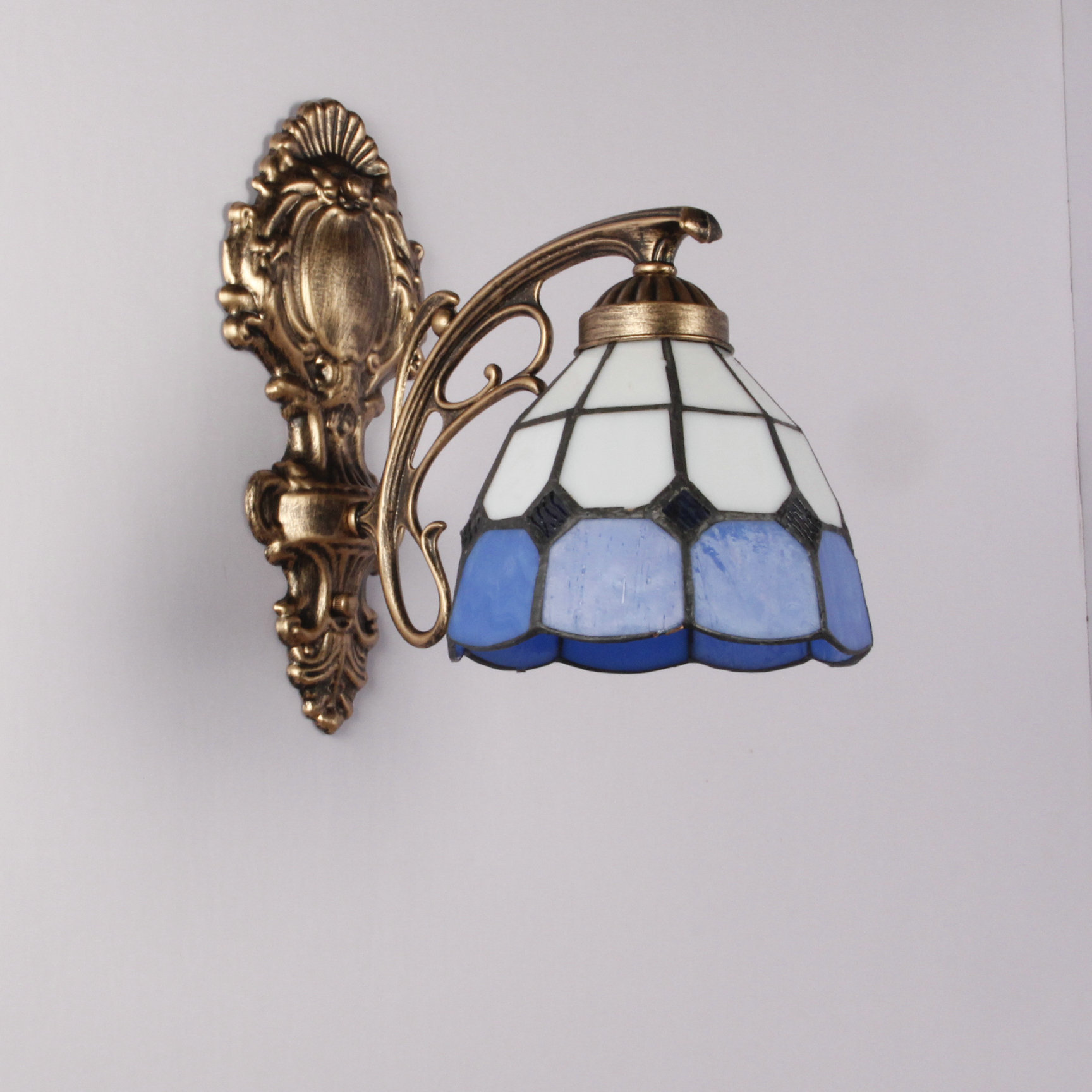 地中海壁灯蒂凡尼卧室床头灯客厅过道灯古铜色铁艺欧式美式田园灯