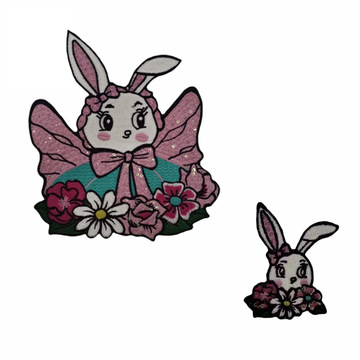 大小兔子绣花线刺绣布贴diy卡通动物补丁贴布绣童装服装辅料批发