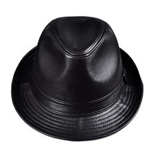 男士帽子大檐帽老头爵士帽绅士礼帽羊皮帽休闲中老年人帽