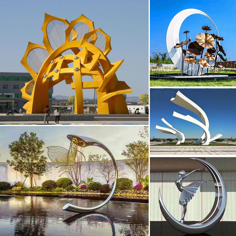 不锈钢廊架雕塑 商场校园广场园林景观不锈钢定制作 大型户外雕塑