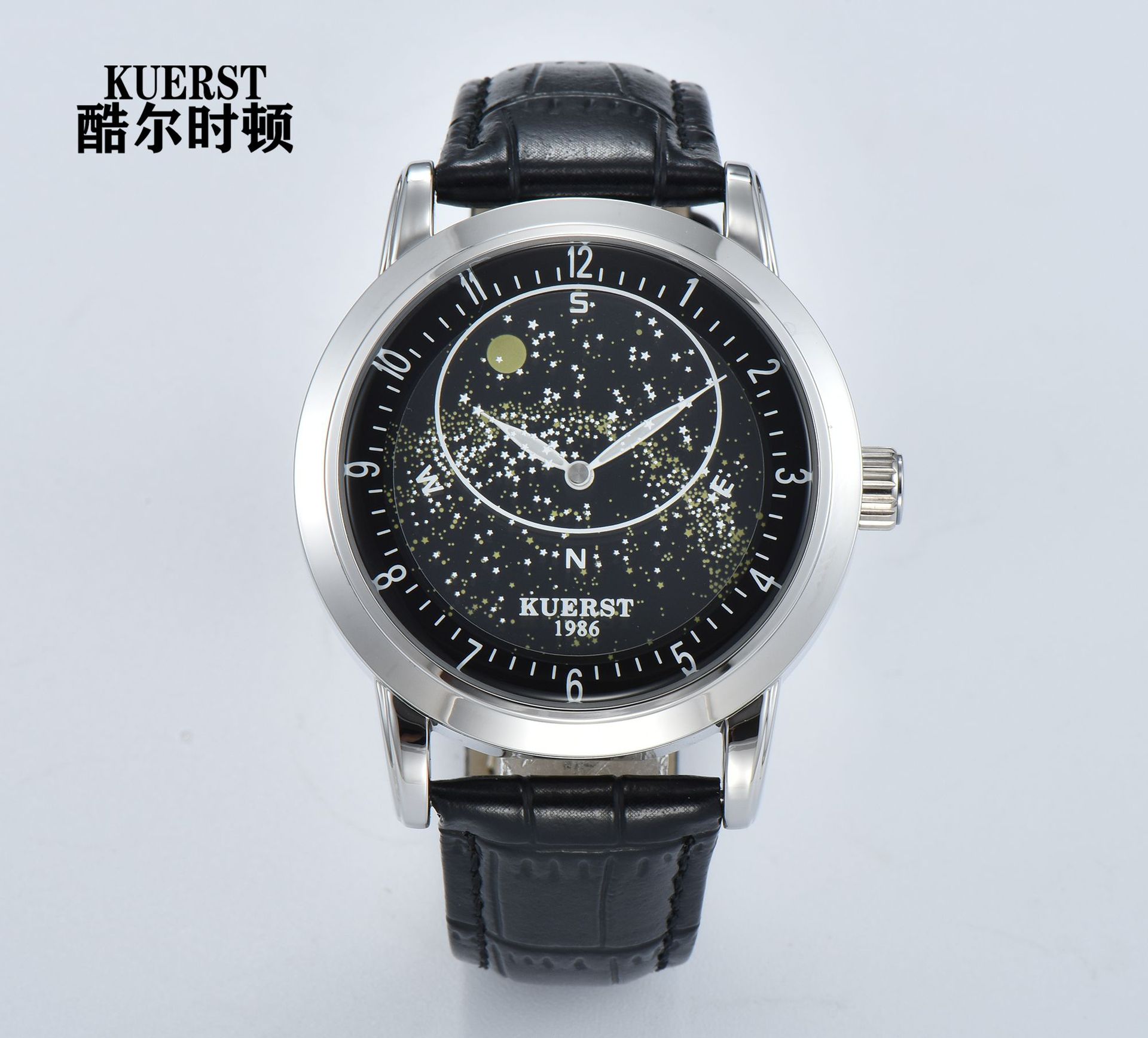 瑞士注册品牌kuerst酷尔时顿网红星空黑自动机械手表男 防水 代发
