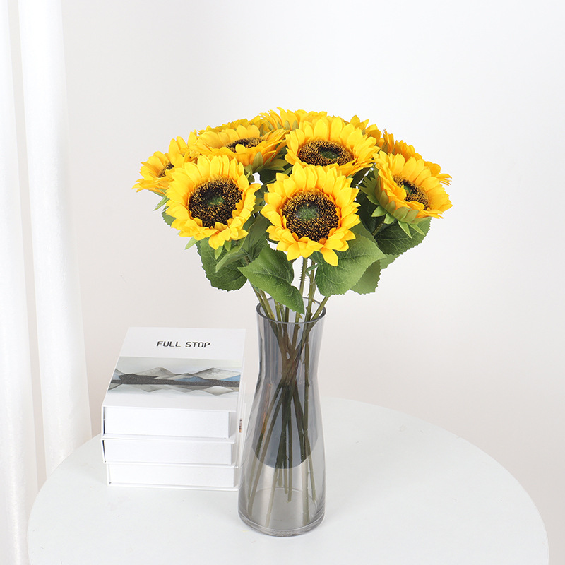 Single Sunflower Artificial Flower SUNFLOWER Home Hotel Office Indoor Decorative Fake Flower Decoration Photo Props