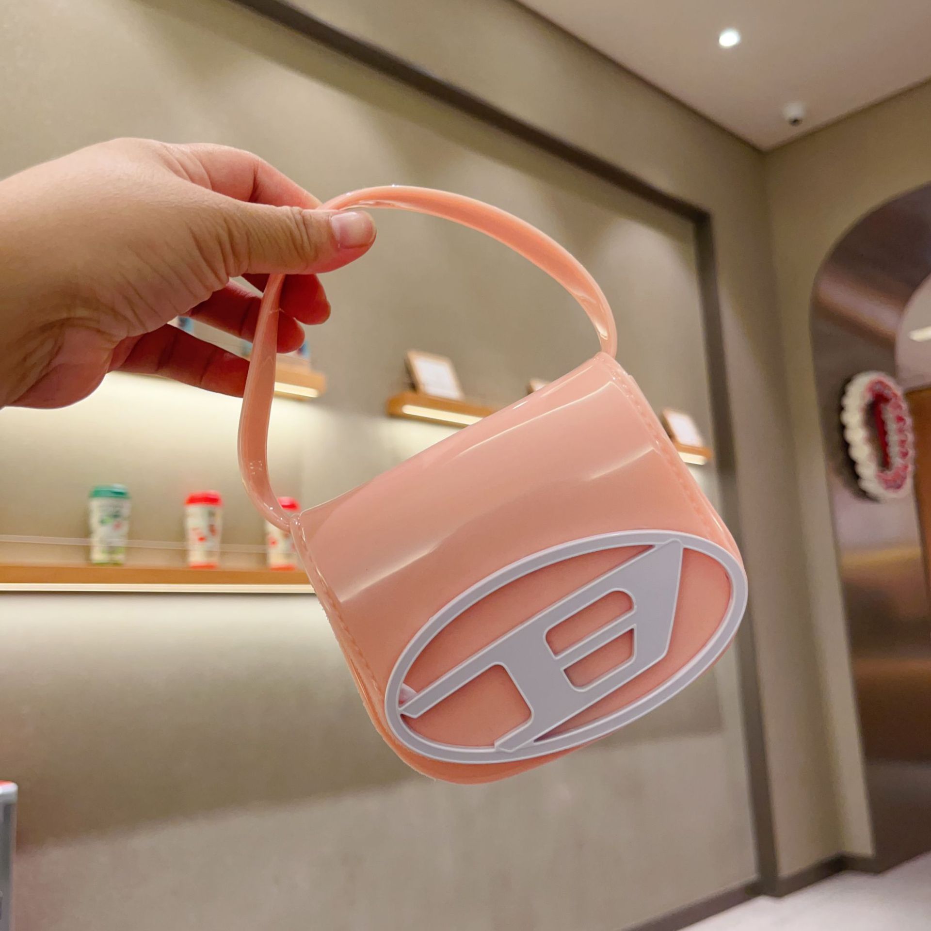 2024 Summer New Letter Jelly Bag Mini Simple Pvc Fashion Shoulder Crossbody Women's Bag Fashion Cosmetic Bag