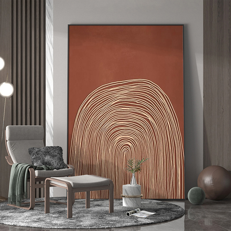 北欧抽象玄关装饰画大幅大气美式轻奢壁画客厅走廊尽头挂画落地画