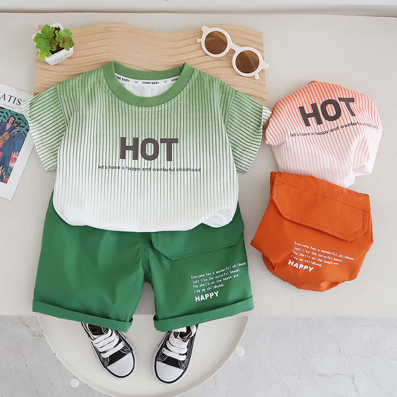 男童夏装套装2024新款宝宝洋气两件套儿童夏季短袖夏天衣服潮批发