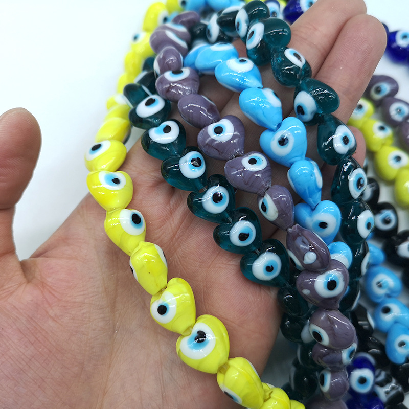 彩色琉璃珠子琉璃鱼眼串珠材料diy恶魔之眼项链手环饰品配件散珠