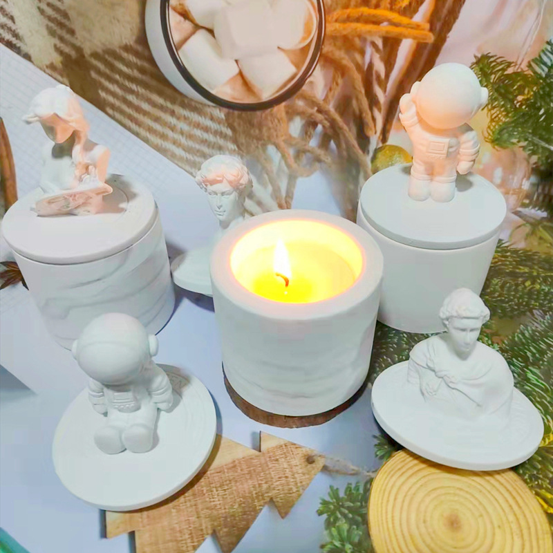 Statue Aromatherapy Candle Plaster Essential Oil Soy Wax Fragrance Candle Gift Gift Box Decoration Decoration Factory Wholesale