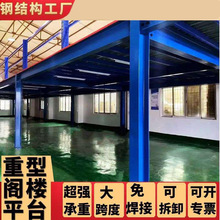 阁楼平台重型工字钢货架搭建可拆卸仓库库房隔二层钢结构仓储货架