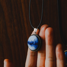原木质项链项绳手工植物蓝染扎染女式简约文艺民族风项饰旅游纪念