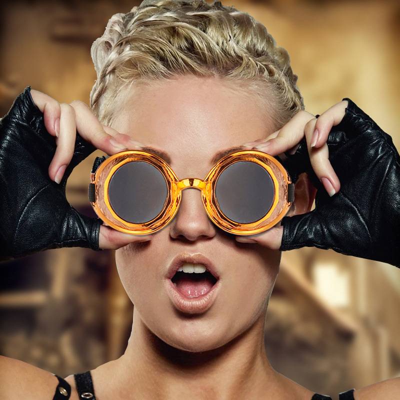 蒸汽朋克眼镜护目哥特复古眼镜圆形cosplay舞台表演配饰搞怪道具